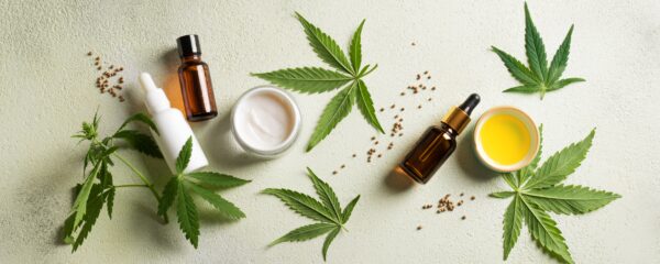 étale de produits à base de CBD