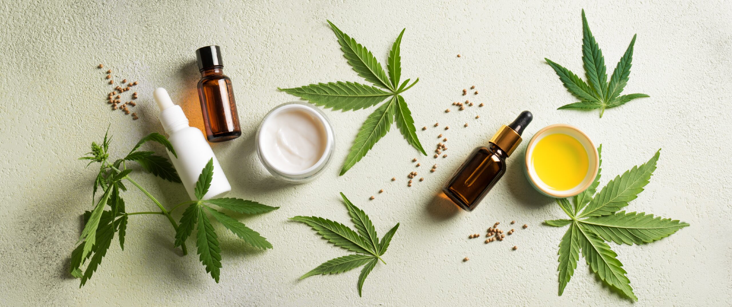 étale de produits à base de CBD